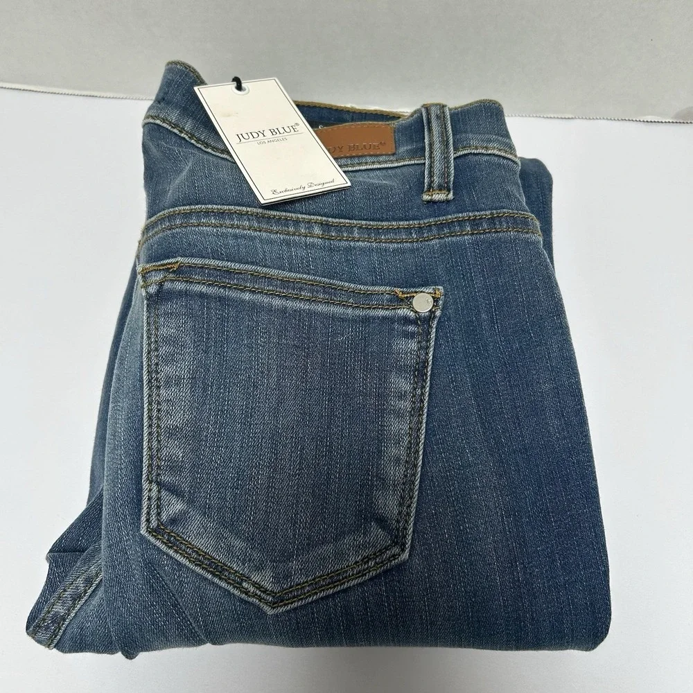 Judy Blue NWT Mid-Rise Skinny Fit Split Hem Denim‎ Jeans Size 7/28 Style #8278